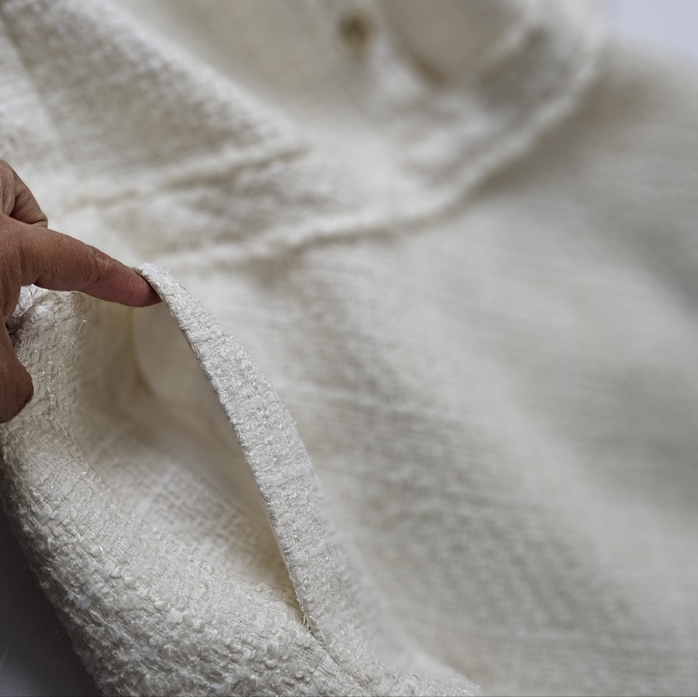Zara Cream Textured Garment with Gold Accent - Picture 7 of 10